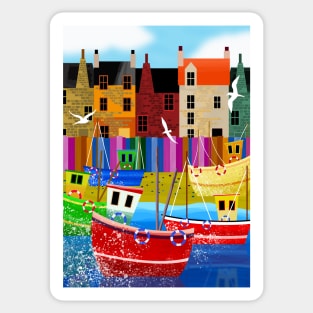 Seaside Town Sticker